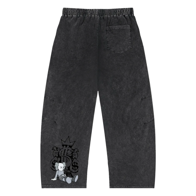 Snow Wash Drawstring Cotton Pants