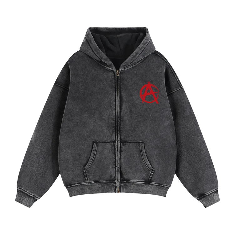 Zip-Through Boxy Fleece Hoodie